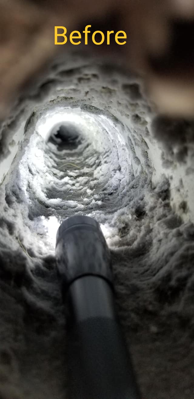 before dryer vent cleaning